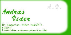 andras vider business card